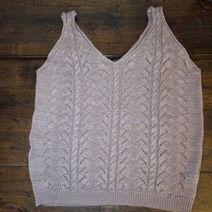 Knit Sleeveless Top in Camel Preppy Layering